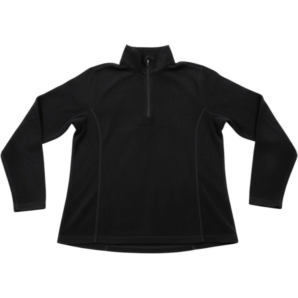 Lands End Fleece Jacket XL 18 Black Gorpcore Outdoor Minimalist Layering Z951